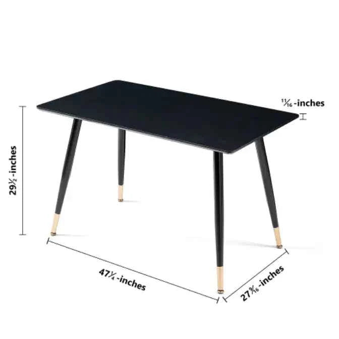Black Modern MDF Kitchen Dining Table – Smart Home Ready