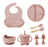 8-Piece Dinosaur Silicone Tableware Set for Kids