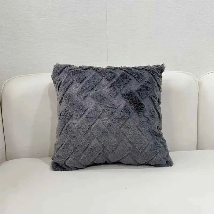 Luxury Faux Fur Throw Pillow Cover - 17x17in