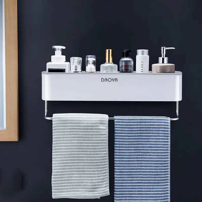 Wall-Mounted Bathroom Storage Rack – No Drilling Needed