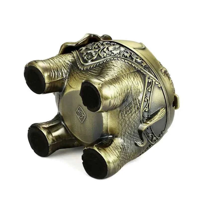 Elegant Elephant Zinc Alloy Ashtray for Home & Garden