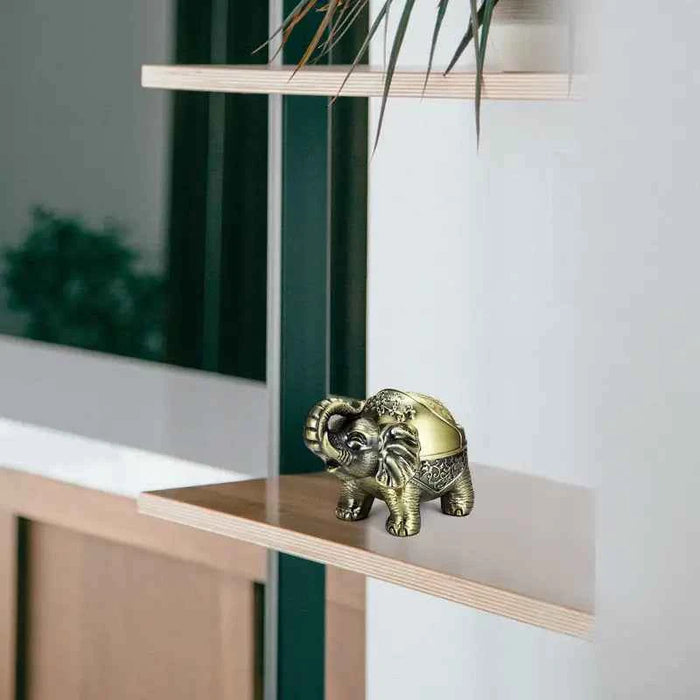 Elegant Elephant Zinc Alloy Ashtray for Home & Garden