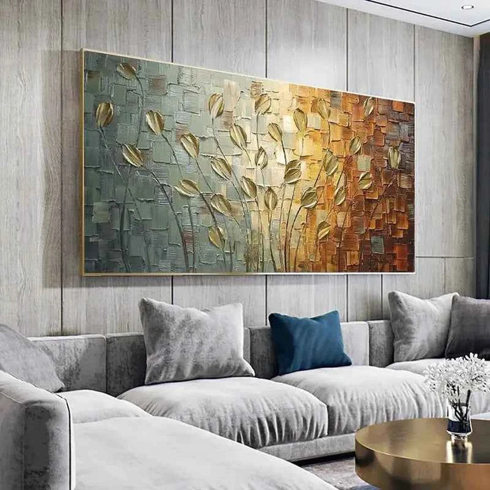 Abstract Leaves Canvas Print – Modern Home Decor Art