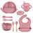 8-Piece Dinosaur Silicone Tableware Set for Kids