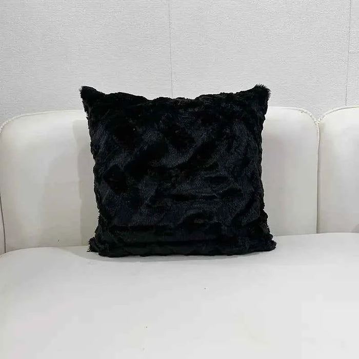 Luxury Faux Fur Throw Pillow Cover - 17x17in
