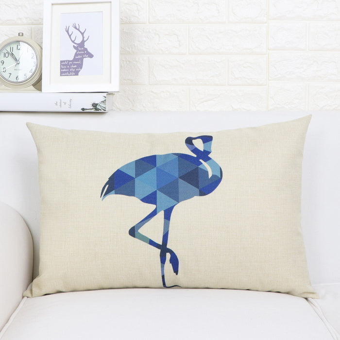 Nordic Elk Long Lumbar Pillow – Linen Back Cushion - DECORA™