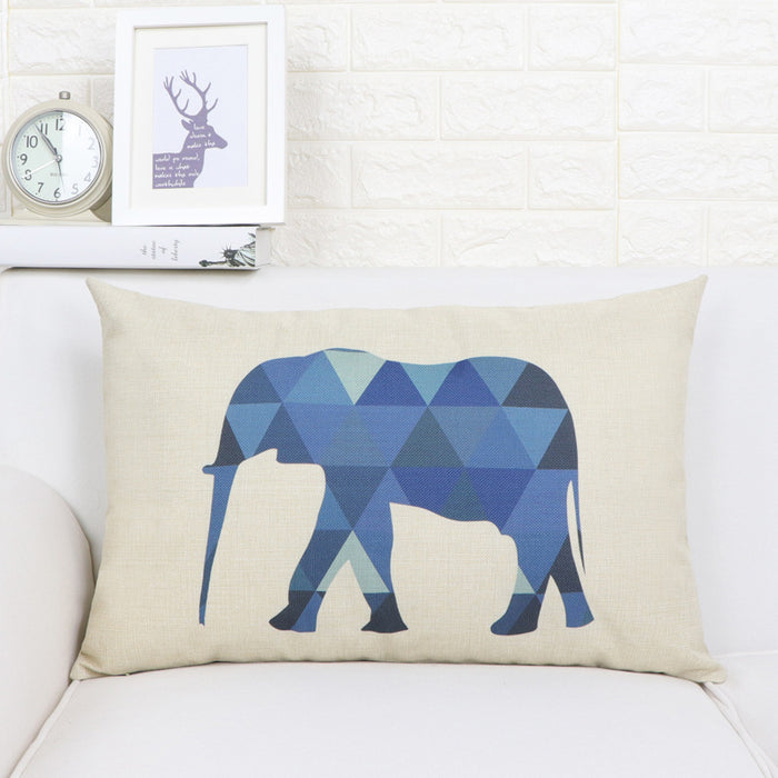 Nordic Elk Long Lumbar Pillow – Linen Back Cushion - DECORA™