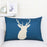 Nordic Elk Long Lumbar Pillow – Linen Back Cushion - DECORA™