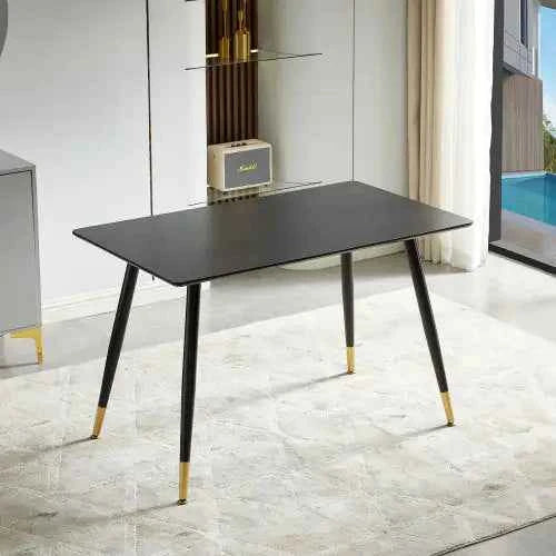 Black Modern MDF Kitchen Dining Table – Smart Home Ready