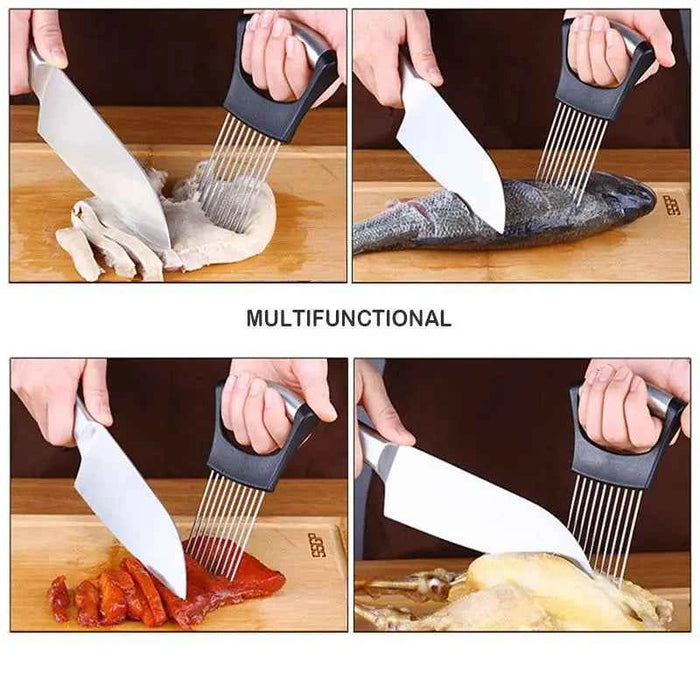 Stainless Steel Onion Slicer & Veggie Cutter Tool