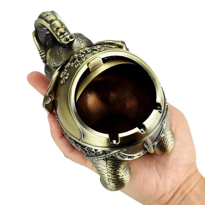 Elegant Elephant Zinc Alloy Ashtray for Home & Garden