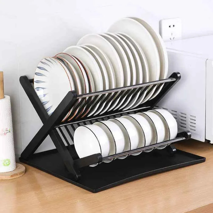 Folding Kitchen Draining Rack – Utensil & Dish Organizer