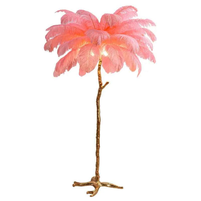 Feather Copper Floor Lamp – Elegant Modern Lighting