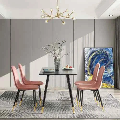Black Modern MDF Kitchen Dining Table – Smart Home Ready