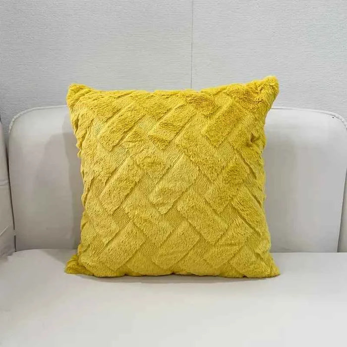 Luxury Faux Fur Throw Pillow Cover - 17x17in