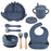 8-Piece Dinosaur Silicone Tableware Set for Kids