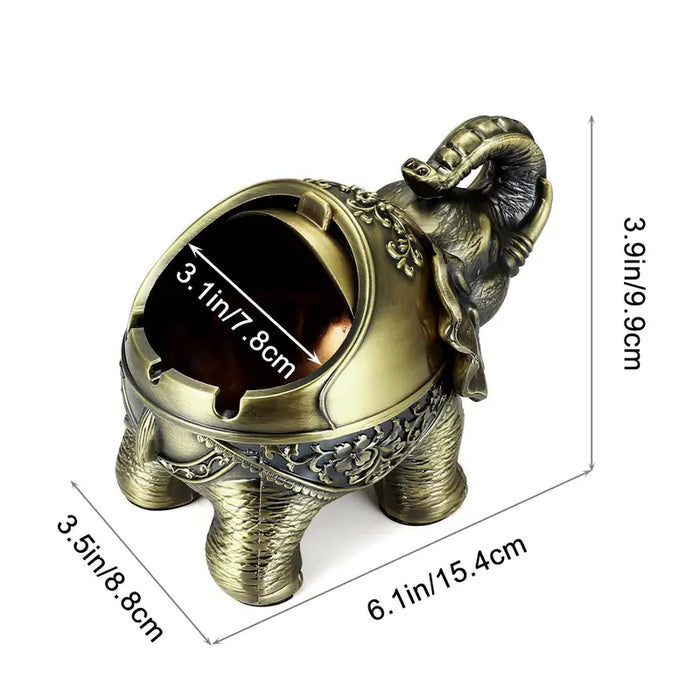 Elegant Elephant Zinc Alloy Ashtray for Home & Garden - DECORA™