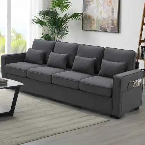 4-Seater Modern Linen Sofa – Comfort Meets Style