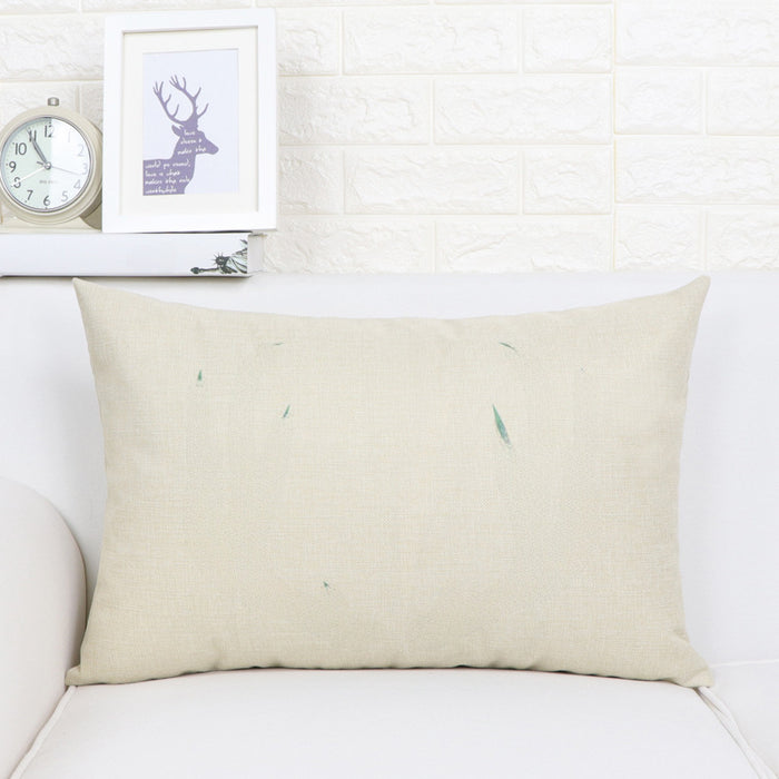 Nordic Elk Long Lumbar Pillow – Linen Back Cushion - DECORA™