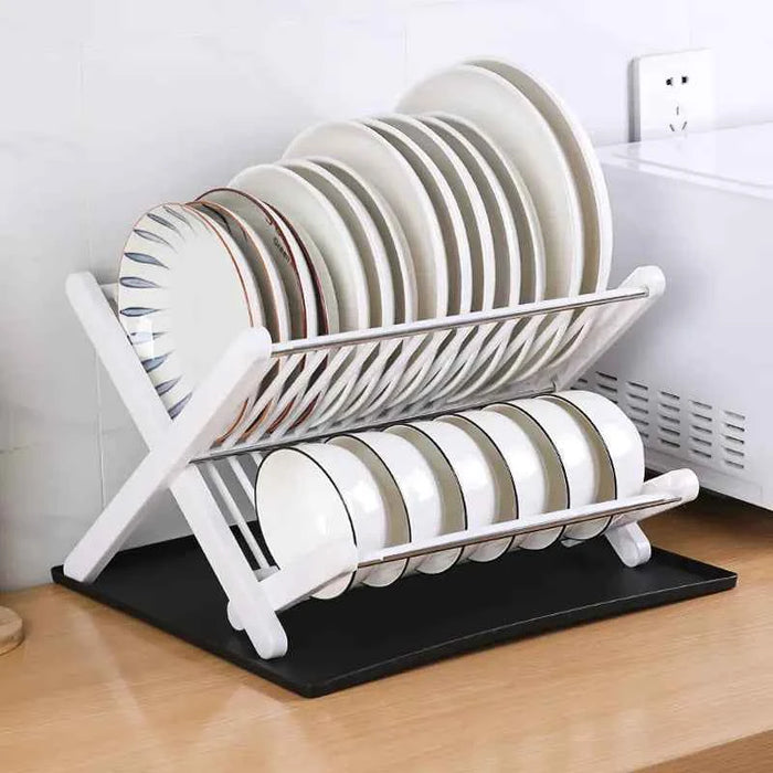 Folding Kitchen Draining Rack – Utensil & Dish Organizer