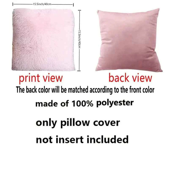 Soft Faux Fur Throw Pillow Cover for Sofa, 15.5in