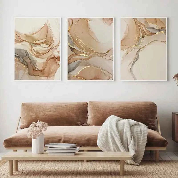 3pcs Abstract Marble Wall Art Posters – Modern Home Decor