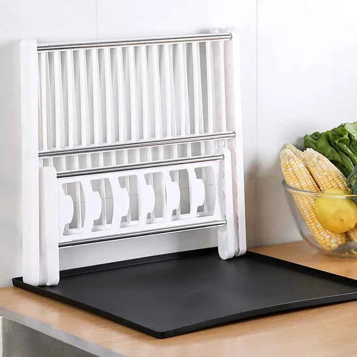 Folding Kitchen Draining Rack – Utensil & Dish Organizer