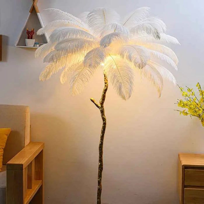 Feather Copper Floor Lamp – Elegant Modern Lighting