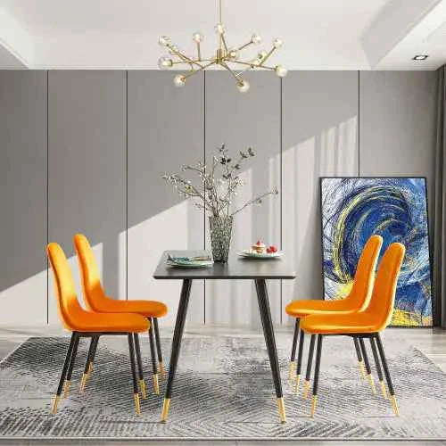 Black Modern MDF Kitchen Dining Table – Smart Home Ready