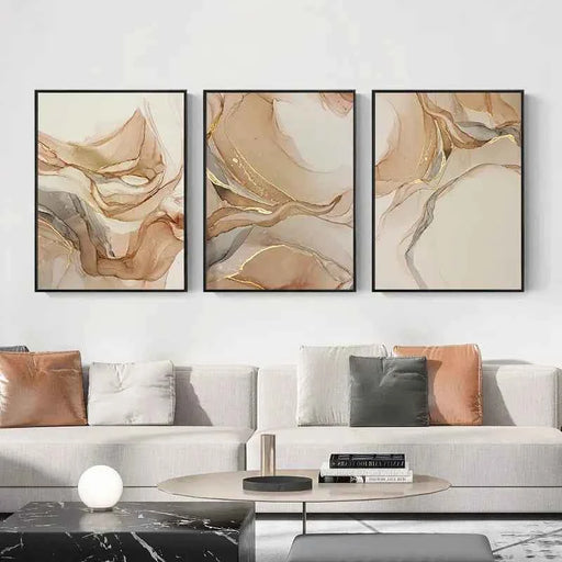 3pcs Abstract Marble Wall Art Posters – Modern Home Decor