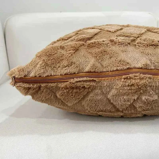Luxury Faux Fur Throw Pillow Cover - 17x17in