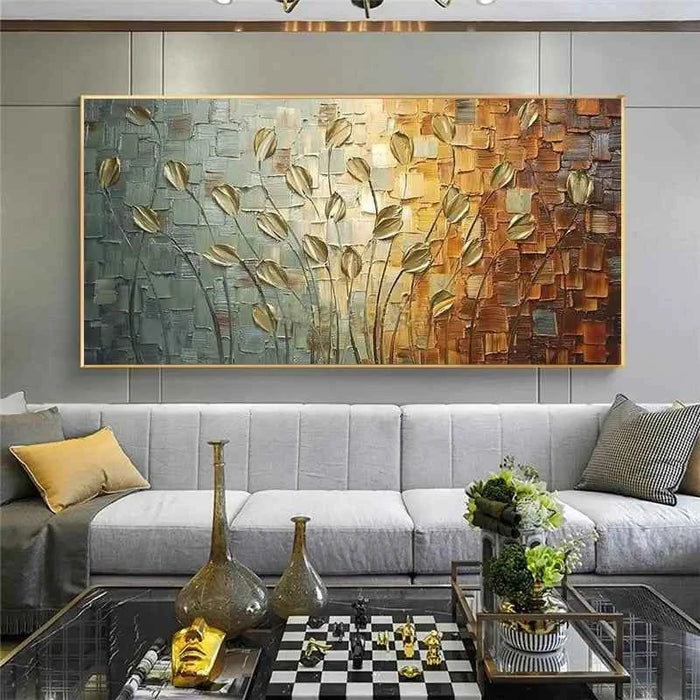 Abstract Leaves Canvas Print – Modern Home Decor Art