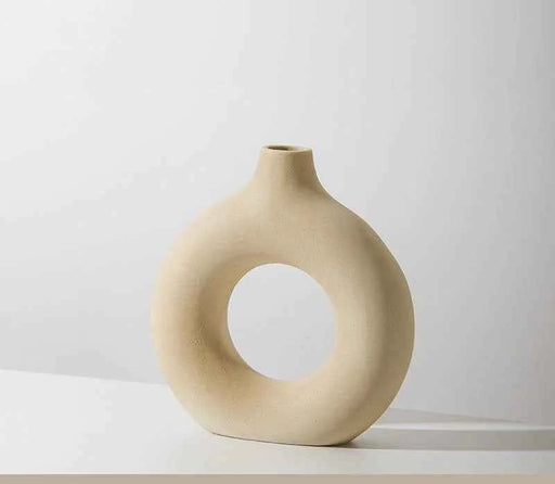 Minimalist Ceramic Round Vase – Modern Home Decor Accent