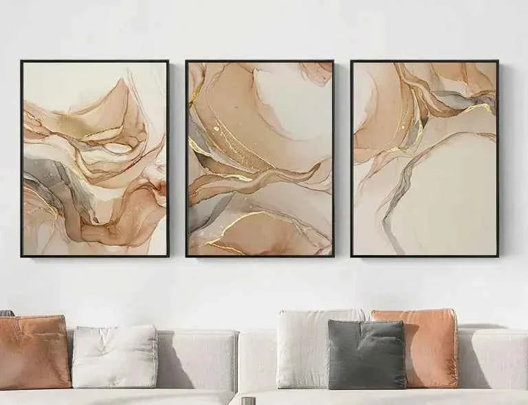 3pcs Abstract Marble Wall Art Posters – Modern Home Decor