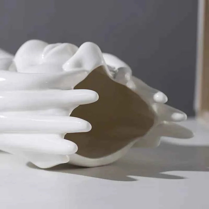 Nordic White Ceramic Body Art Vase – Modern Home Decor