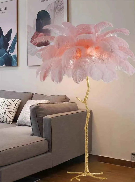 Decorative Resin Feather Floor Lamp – Elegant Lighting Accent