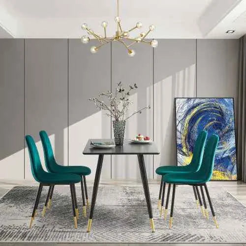 Black Modern MDF Kitchen Dining Table – Smart Home Ready