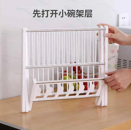 Folding Kitchen Draining Rack – Utensil & Dish Organizer