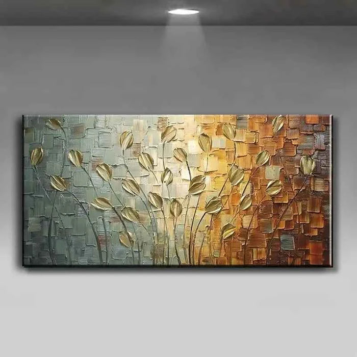 Abstract Leaves Canvas Print – Modern Home Decor Art