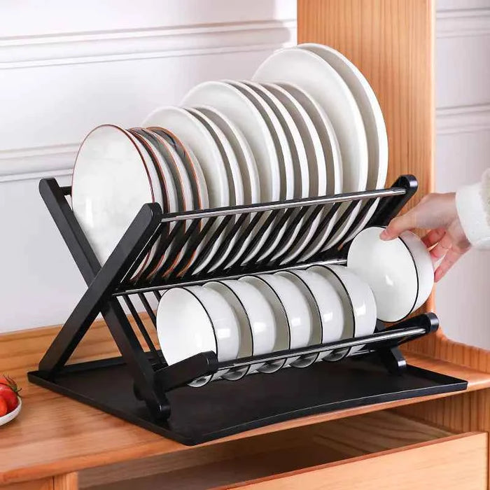 Folding Kitchen Draining Rack – Utensil & Dish Organizer