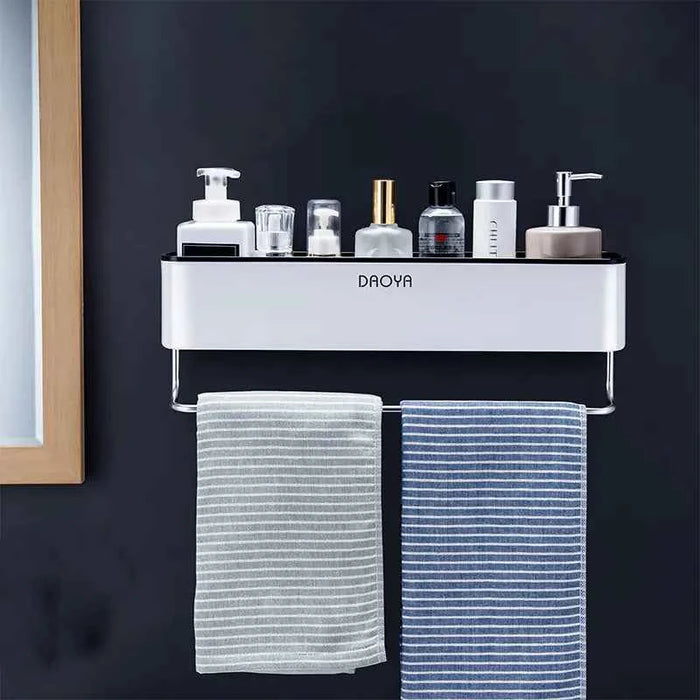 Wall-Mounted Bathroom Storage Rack – No Drilling Needed